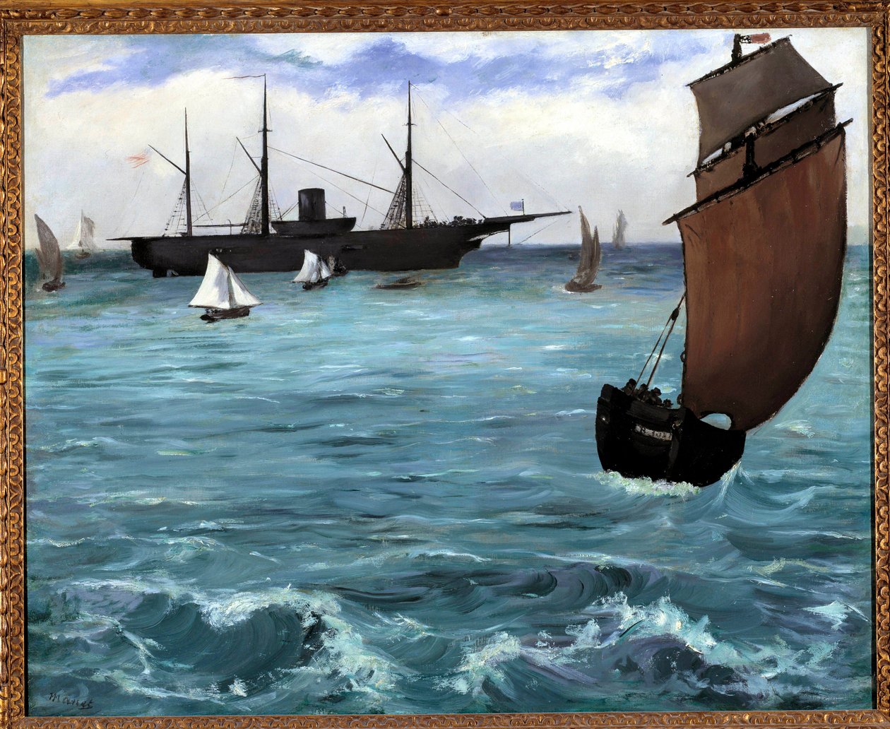 Das amerikanische Schiff Kearsarge vor Boulogne-sur-Mer von Édouard Manet