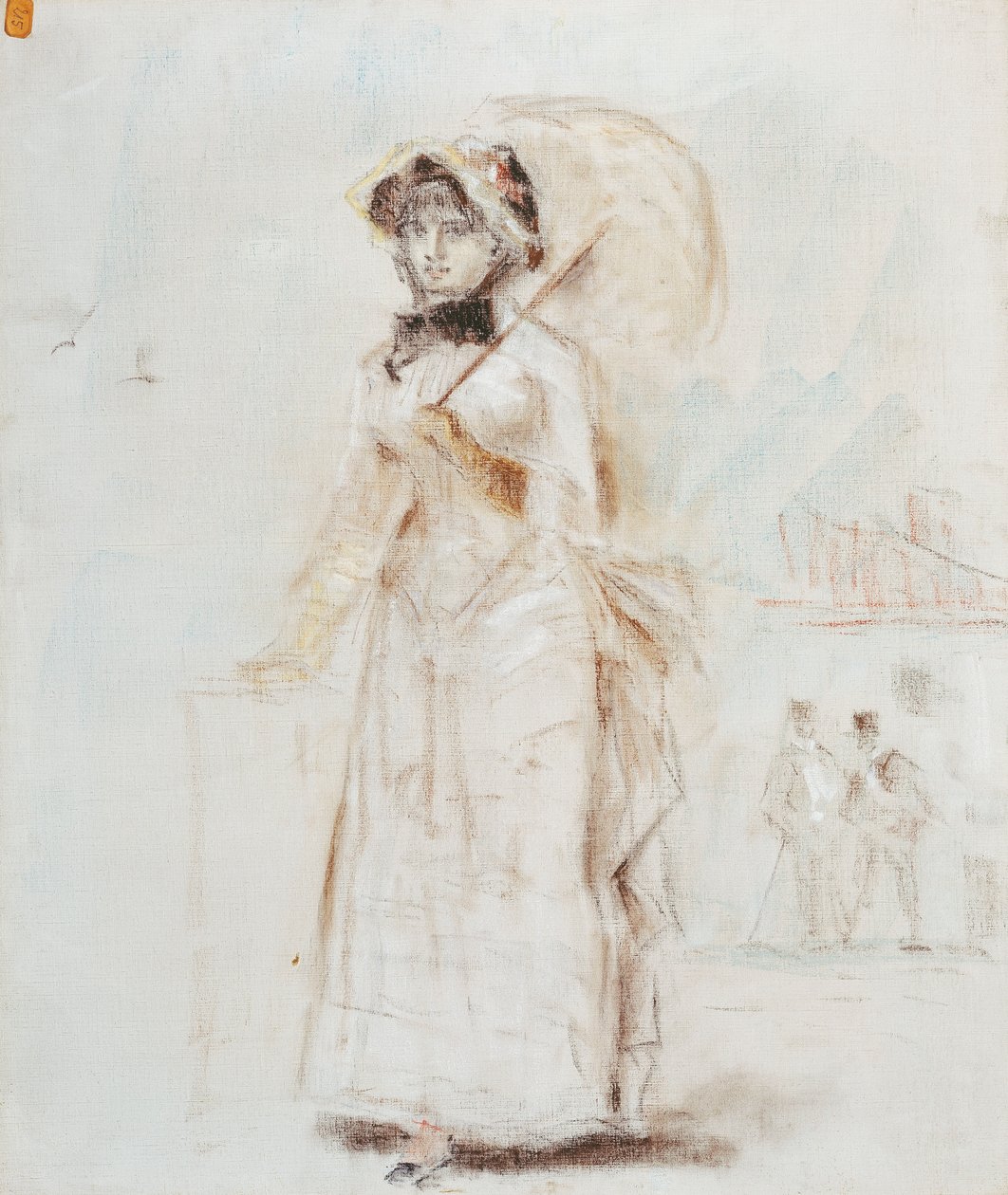 Frau mit offenem Regenschirm spazierend, 1880 von Édouard Manet