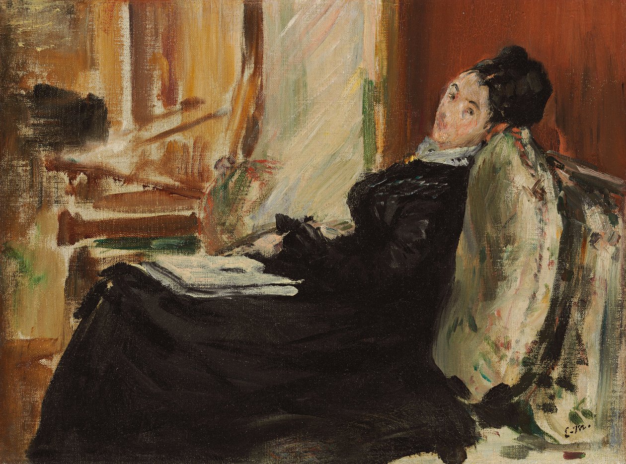 Junge Frau mit Buch, ca. 1875 von Édouard Manet