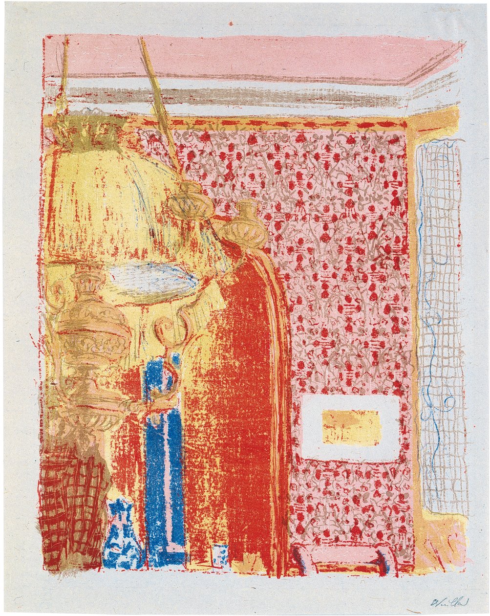 Interieur mit rosa Vorhängen II von Edouard Vuillard