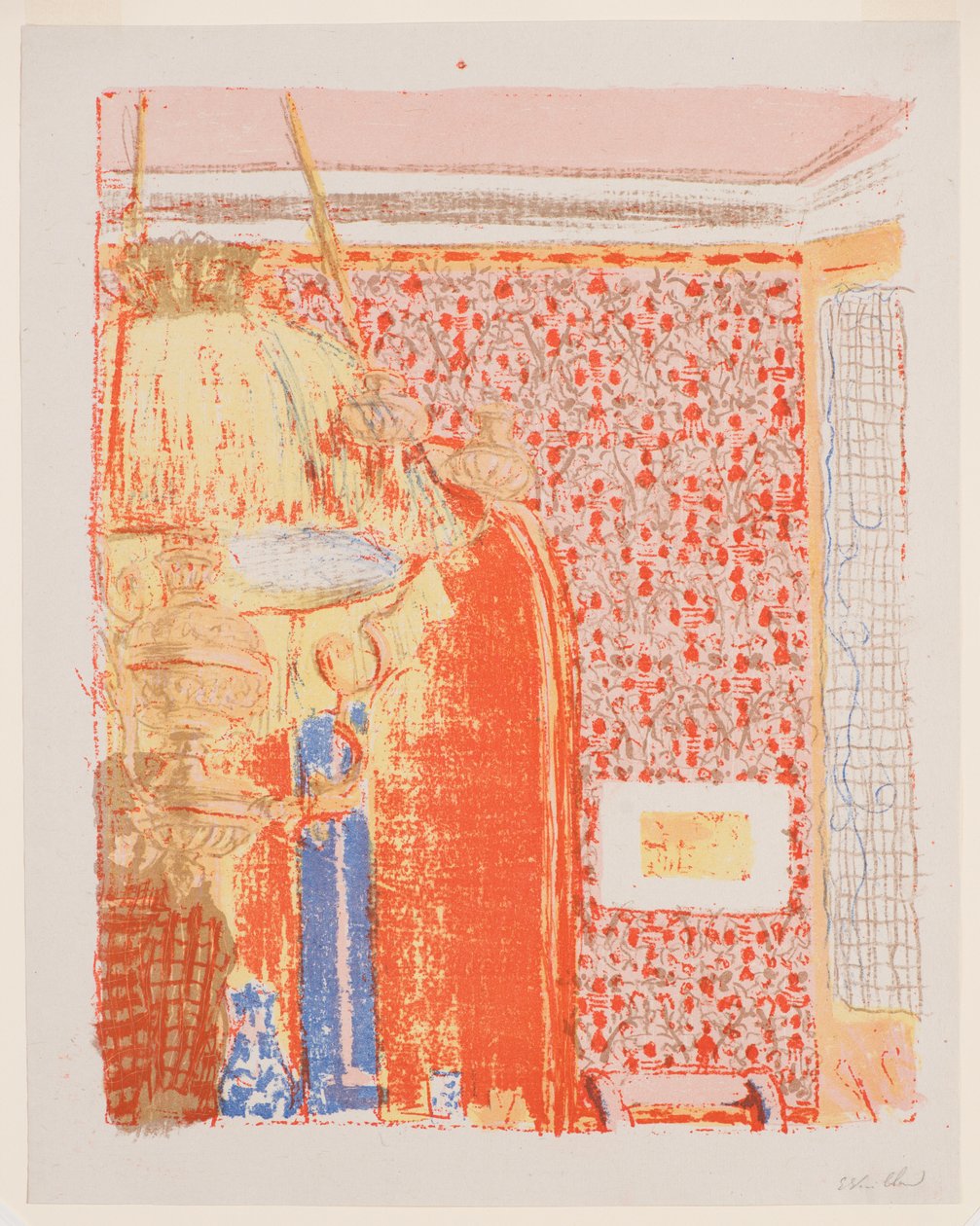 Landschaften und Innenräume: Innenraum mit rosa Tapete II von Edouard Vuillard