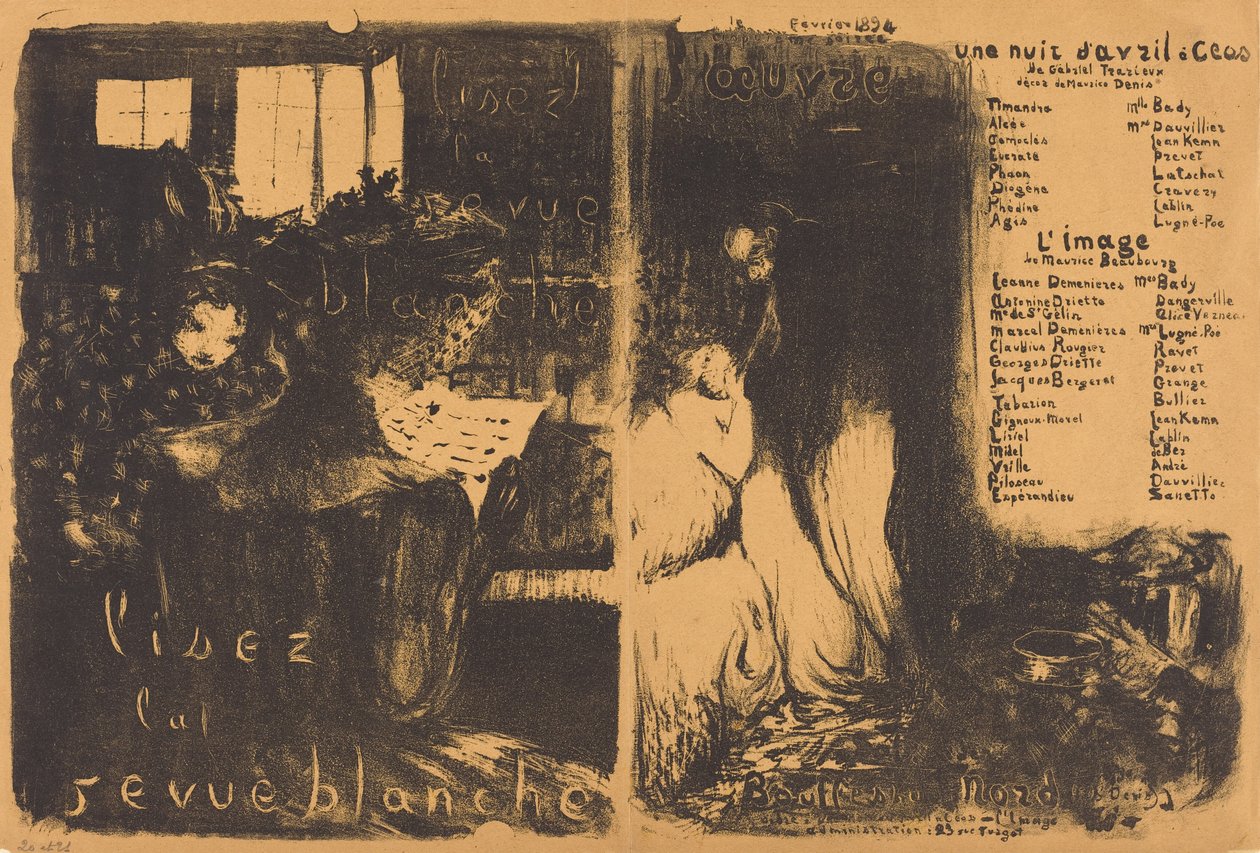 Lisez la revue blanche; Eine Nacht im April Ceos, Das Bild von Edouard Vuillard