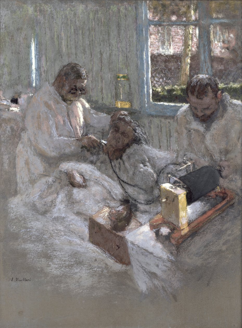 Der Kardiologe Henri Vaquez (1860-1936) und sein Assistent, Doktor Parvu, in La Pitie, ca. 1918-21 von Edouard Vuillard