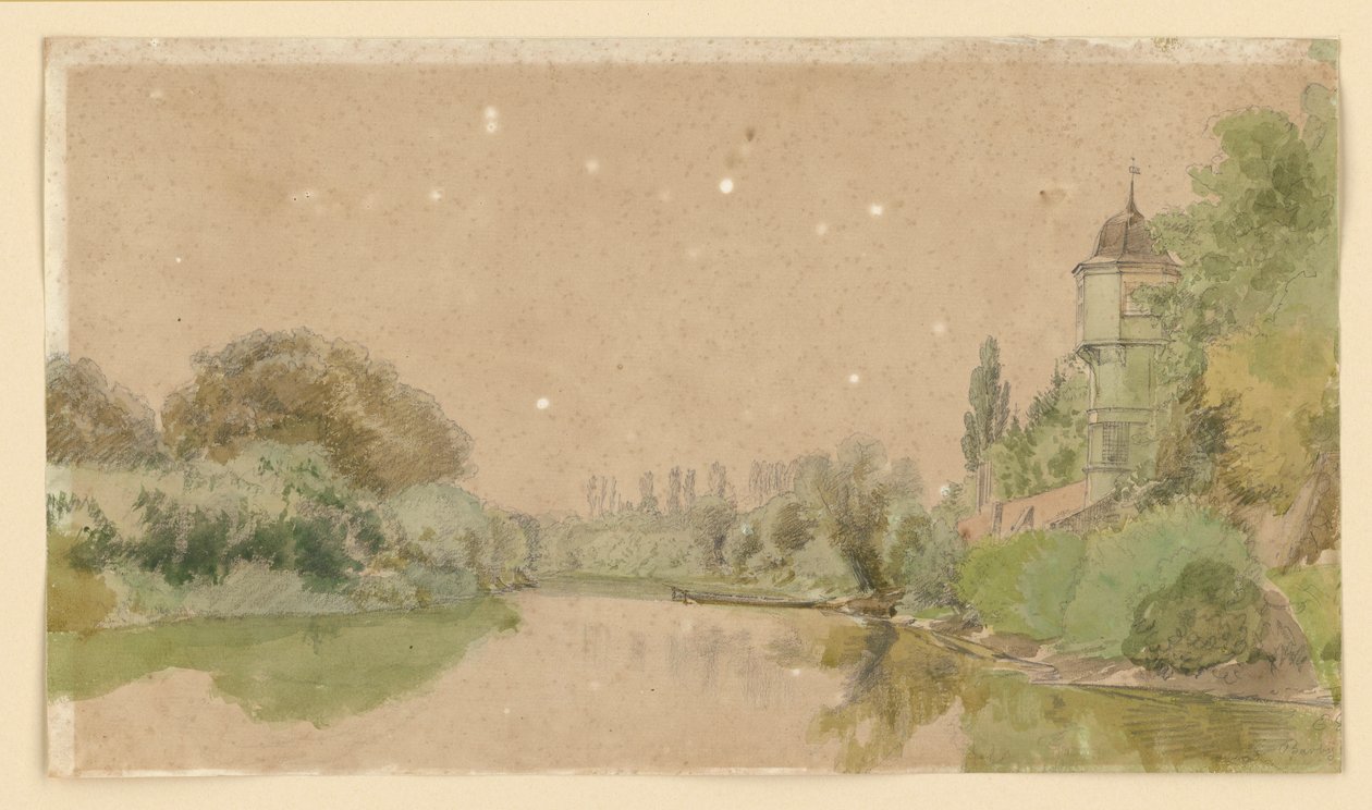 Die Elbe bei Barby von Eduard Gaertner