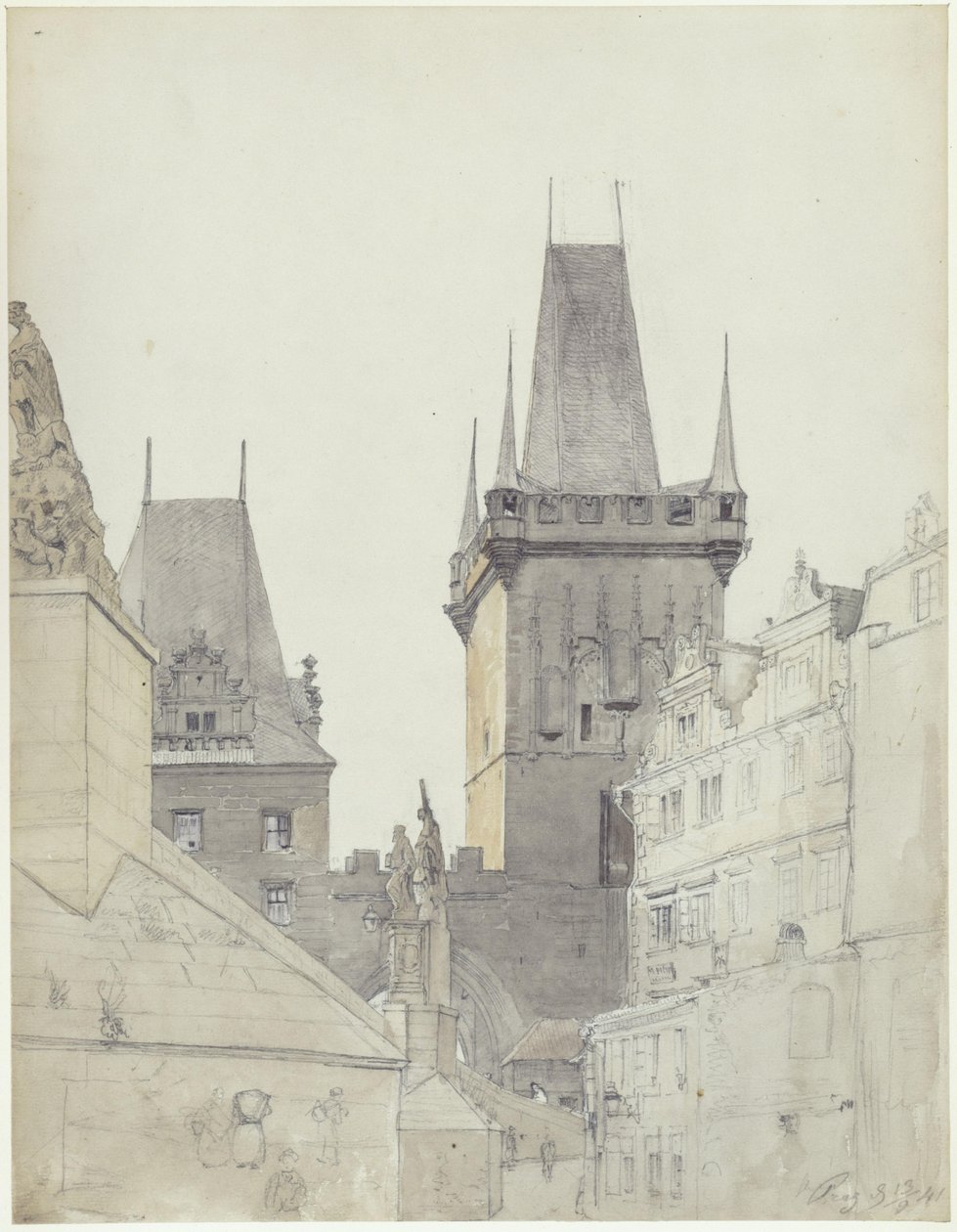 Die Moldaubrücke auf der Prager Kleinseite von Eduard Gaertner