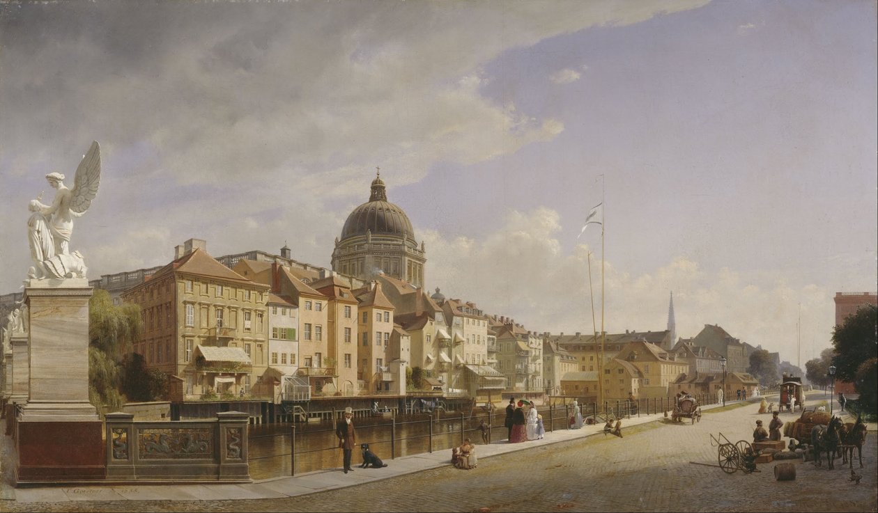 Ansicht der Rückseite der Häuser an der Schloßfreiheit von Eduard Gaertner