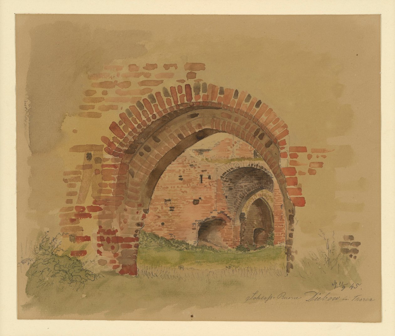 Schlossruine Diebow bei Thorn von Eduard Gaertner