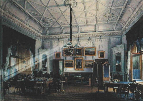 Blaues Studium von Kaiser Alexander II. (1818-81) im Farm Palace, 1860 von Eduard Hau