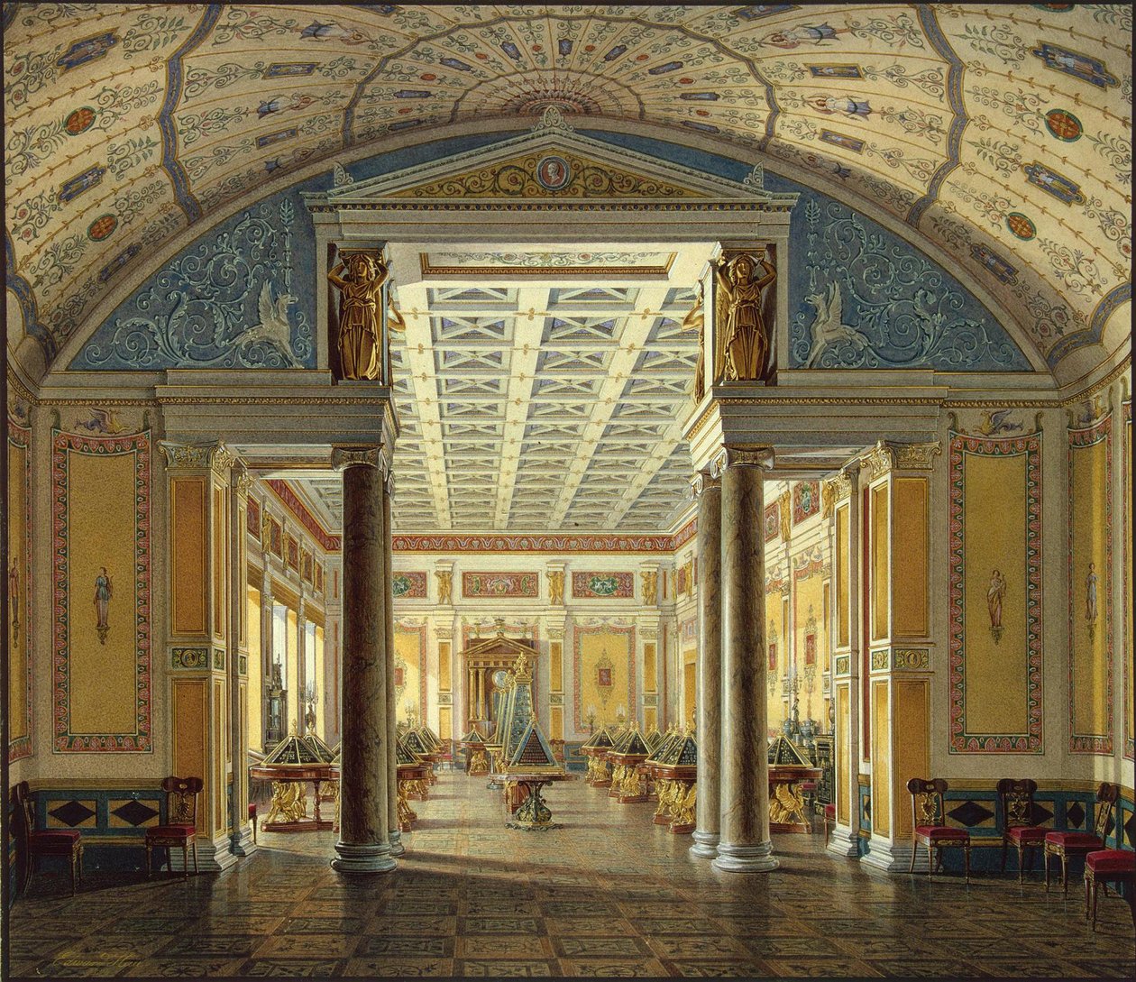 Interieurs der Neuen Eremitage. Der Kameenraum, 1854 von Eduard Hau