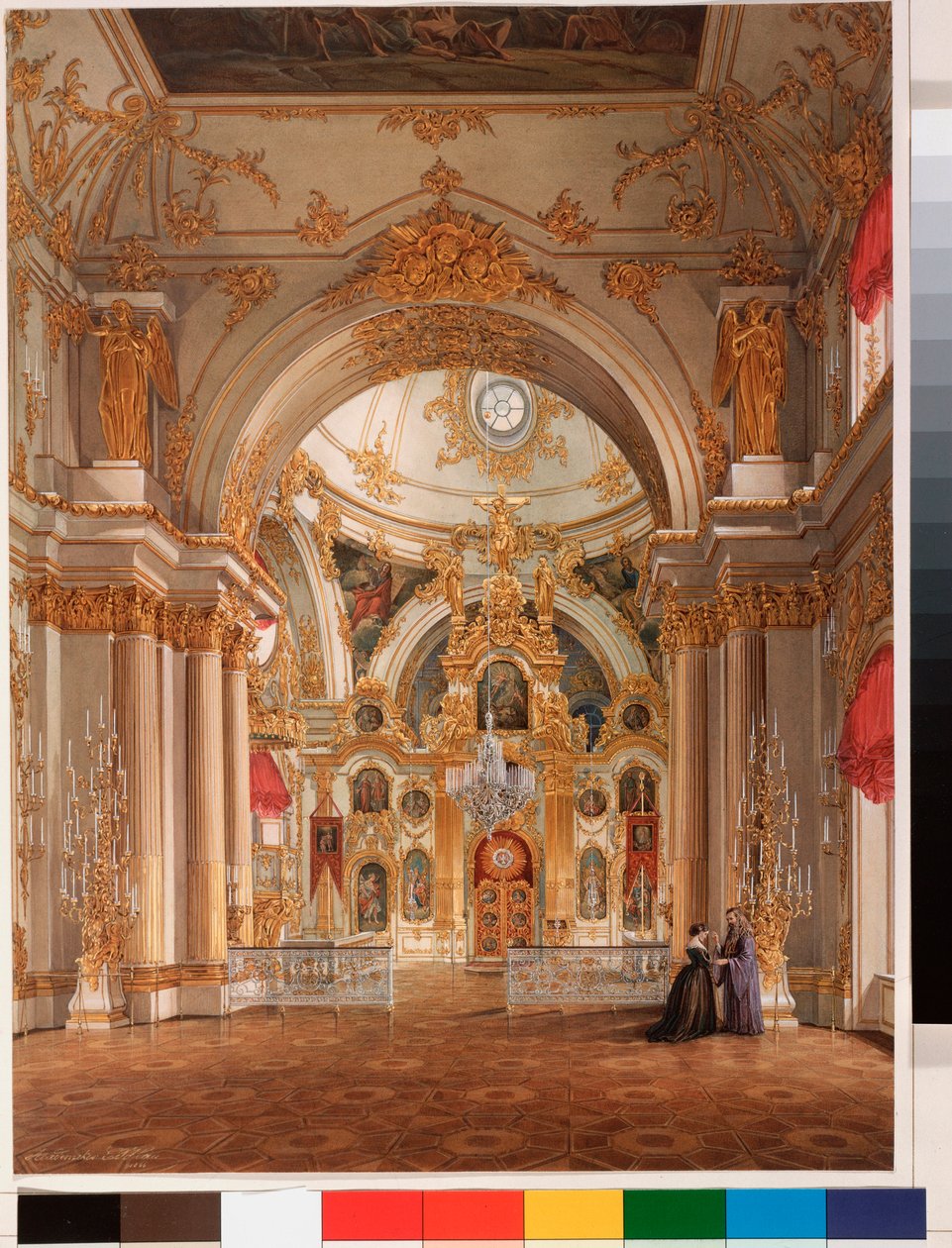 Interieurs des Winterpalastes: Die Kathedrale im Winterpalast von Eduard Hau