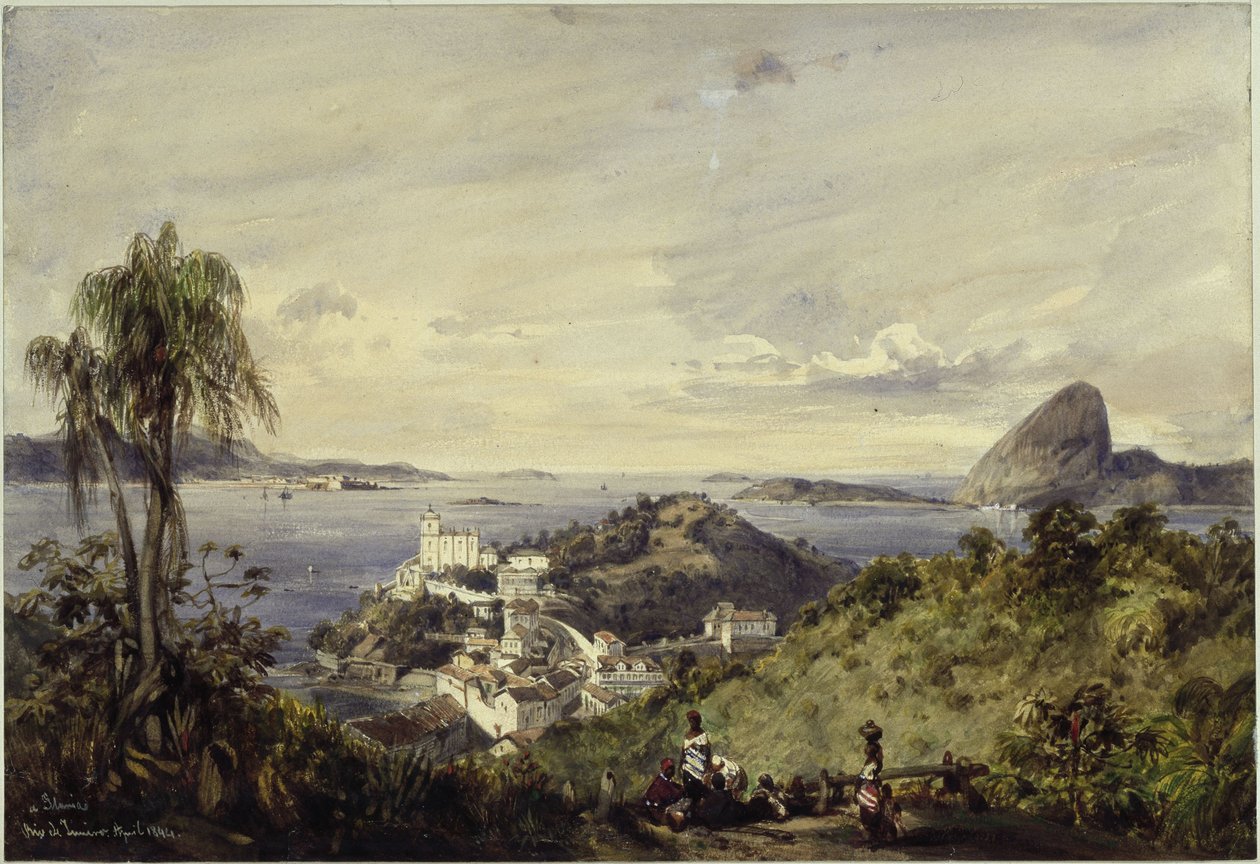 Bucht von Rio de Janeiro mit Corcovado von Eduard Hildebrandt