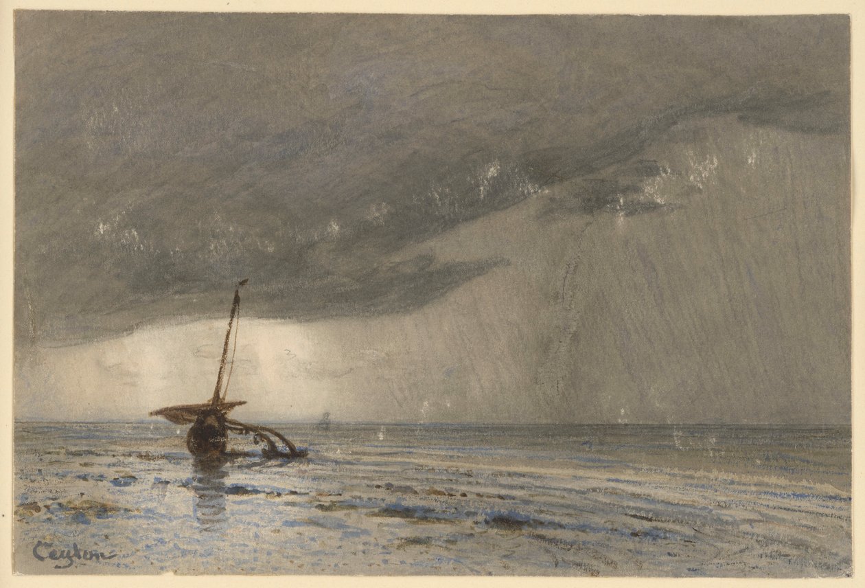 Unwetter an der Küste von Ceylon von Eduard Hildebrandt