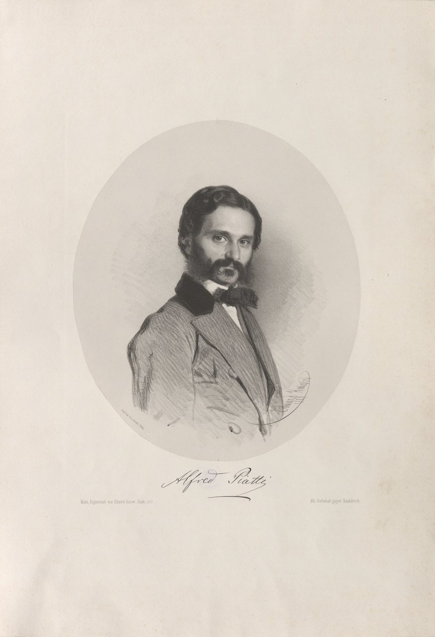 Porträt des Cellisten und Komponisten Alfredo Piatti 1822-1901, 1858 von Eduard Kaiser