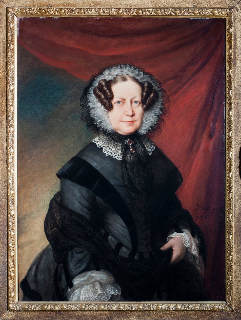 Porträt von Artemisia Negrone Brignole-Sale (Brignole Sale), Mutter der Herzogin Galliera Maria Brignole Sale de Ferrari Gemälde von Eduard von Heuss (1808-1880) Genua, Musei di Strada Nuova von Eduard von Heuss