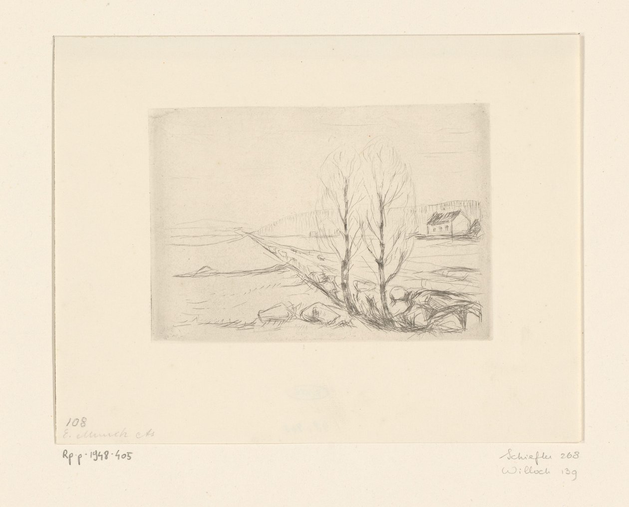 Landschaft mit Haus von Edvard Munch