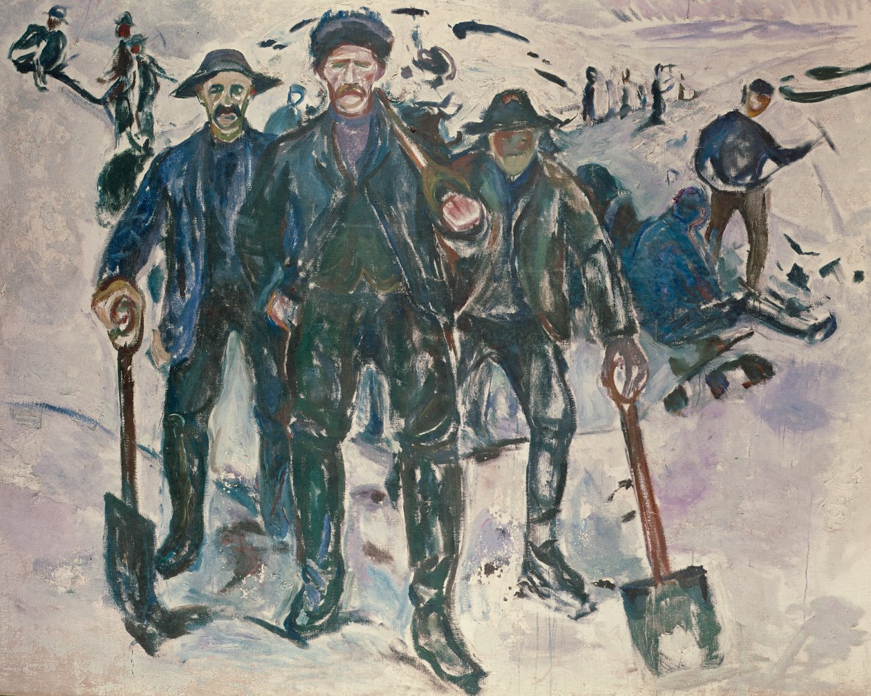 Arbeiter im Schnee von Edvard Munch