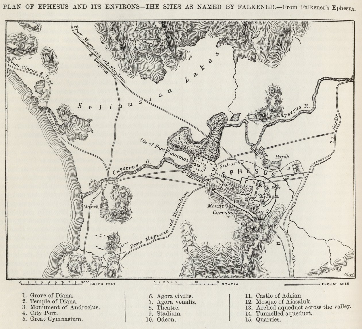 Plan von Ephesus und seiner Umgebung, aus 