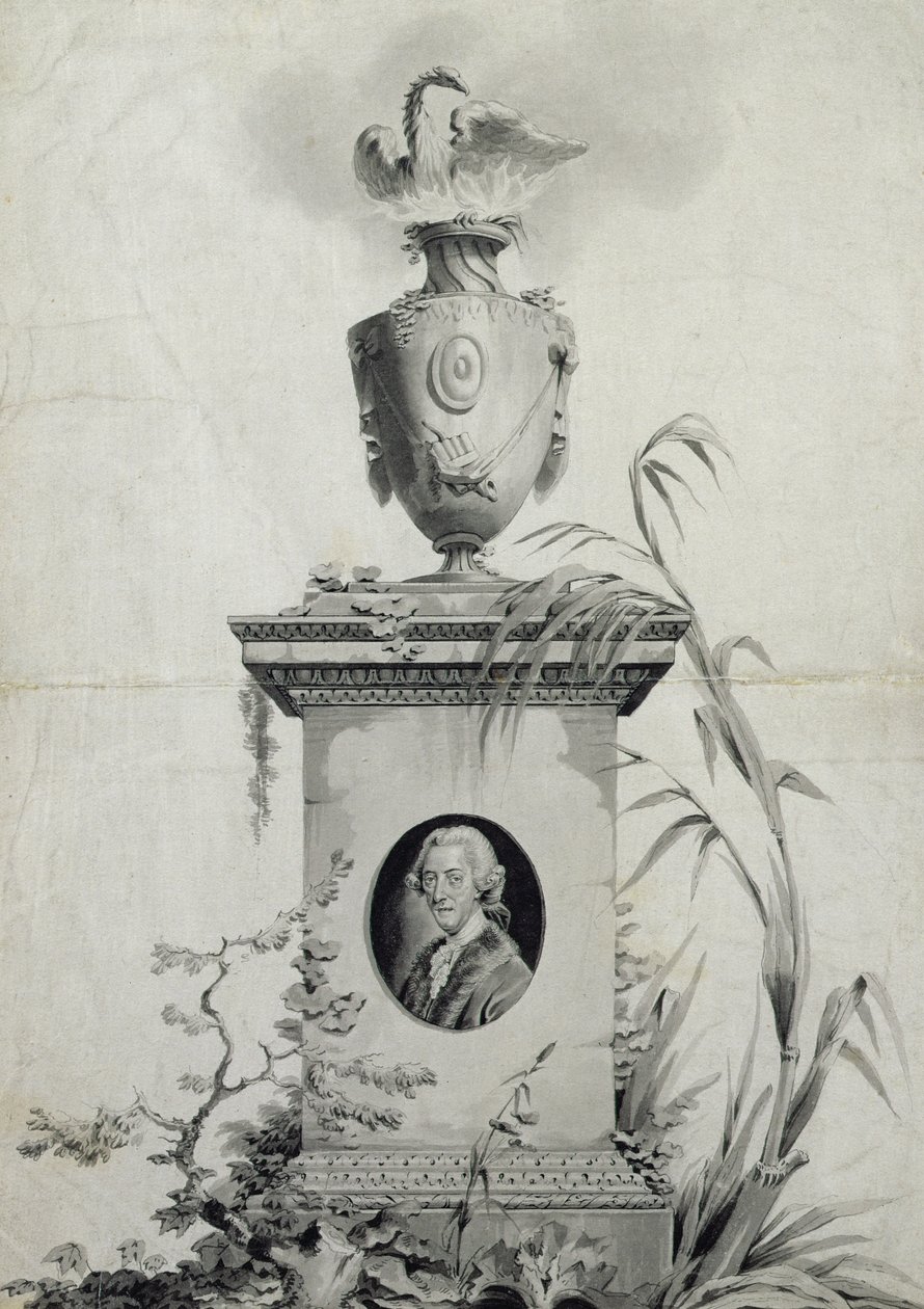 Entwurf für die Titelseite der gesammelten Werke von Dr. Thomas Arne von Edward Francis Burney