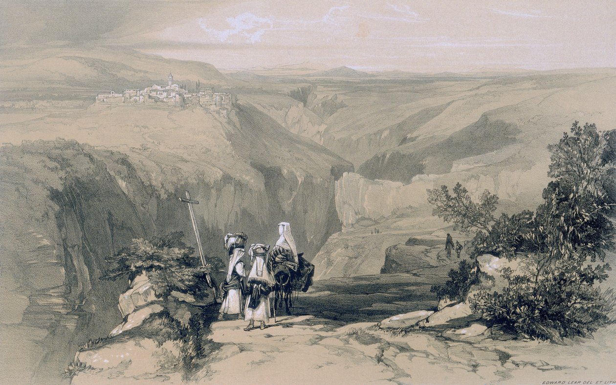 Ansichten von Rom und seiner Umgebung: Blick auf Collepardo von Edward Lear