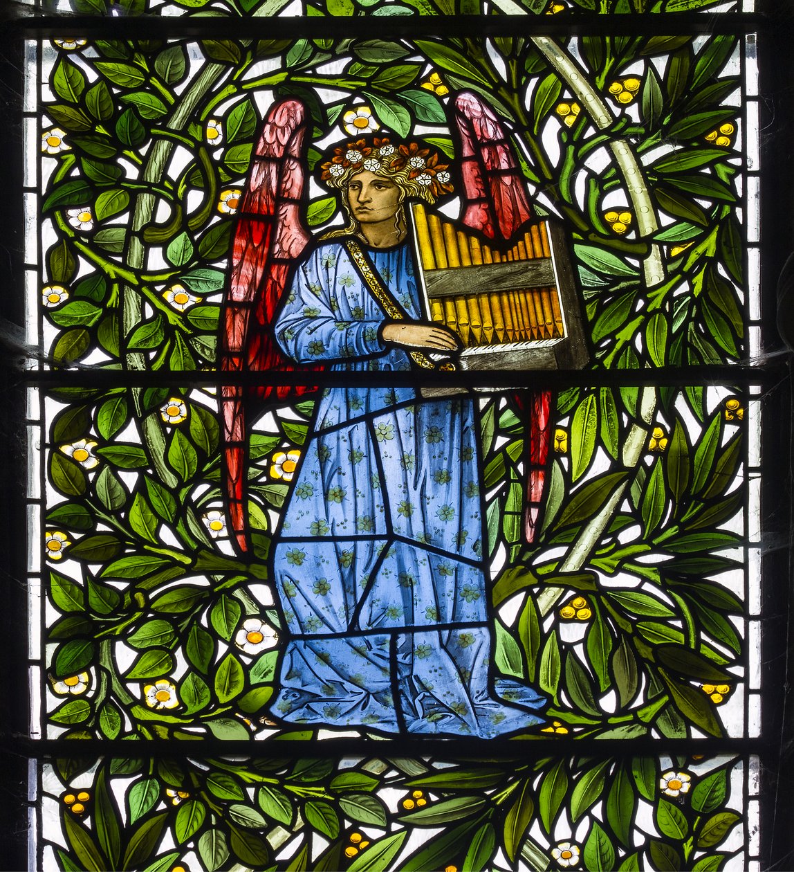 Nun Monkton, St Mary, Morris Marshall & Faulkner & Co, William Morris, Edward Burne-Jones, Engel Musiker, 1873 von Edward and Morris Burne-Jones