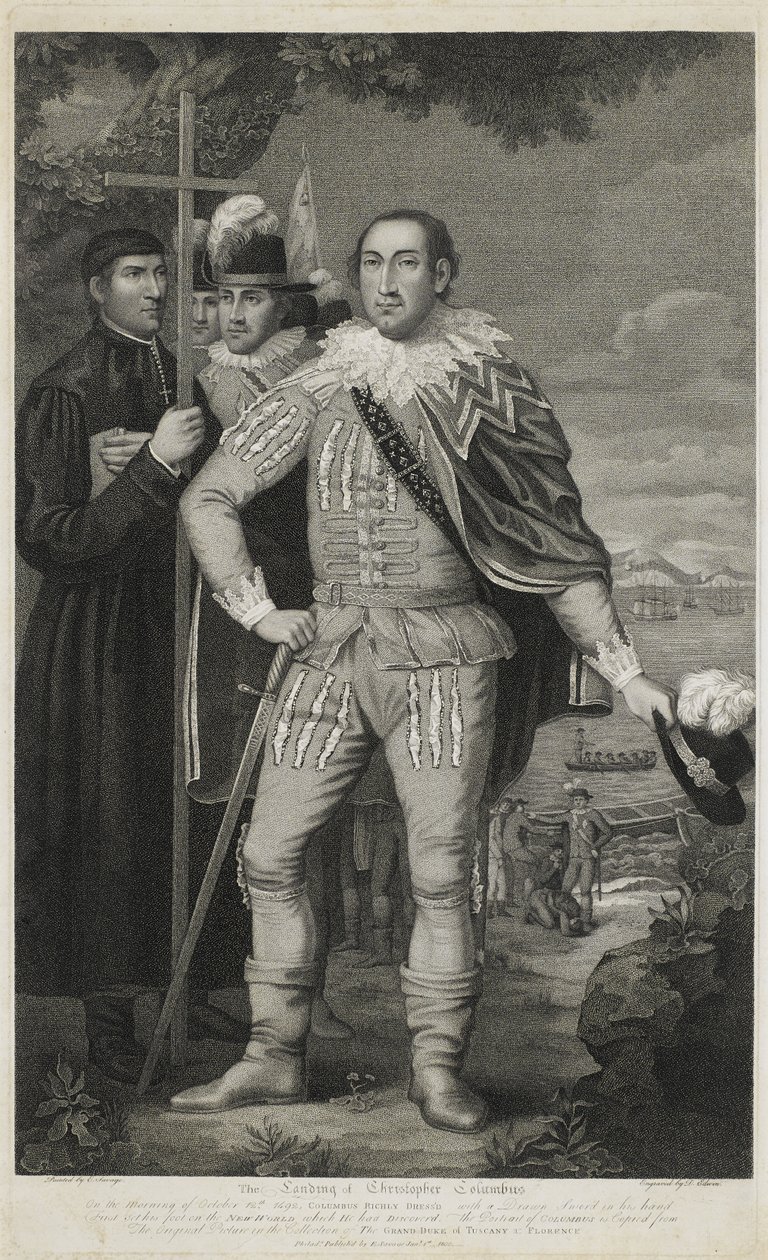 Landung von Christoph Kolumbus, graviert von David Edwin von Edward (after) Savage