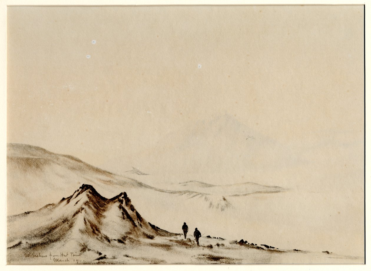 Mount Erebus von Hut Point, 1901-04 von Edward Adrian Wilson