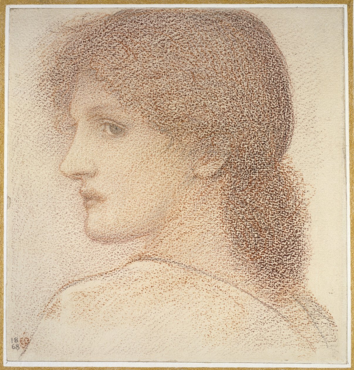 Studie eines Frauenkopfes, nach links gedreht von Edward Burne Jones