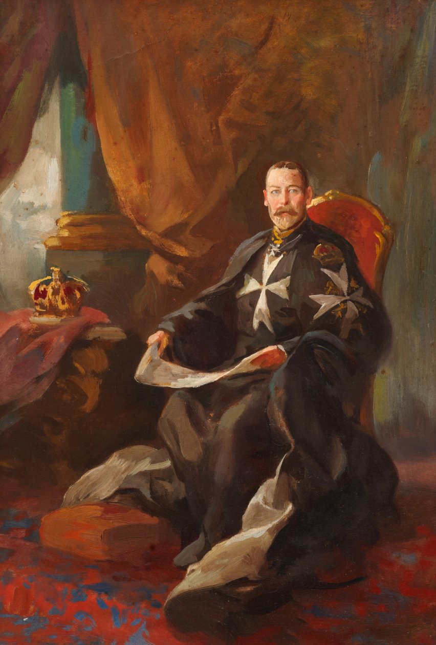 Studie für das Porträt von König Georg V. von Edward Caruana Dingli