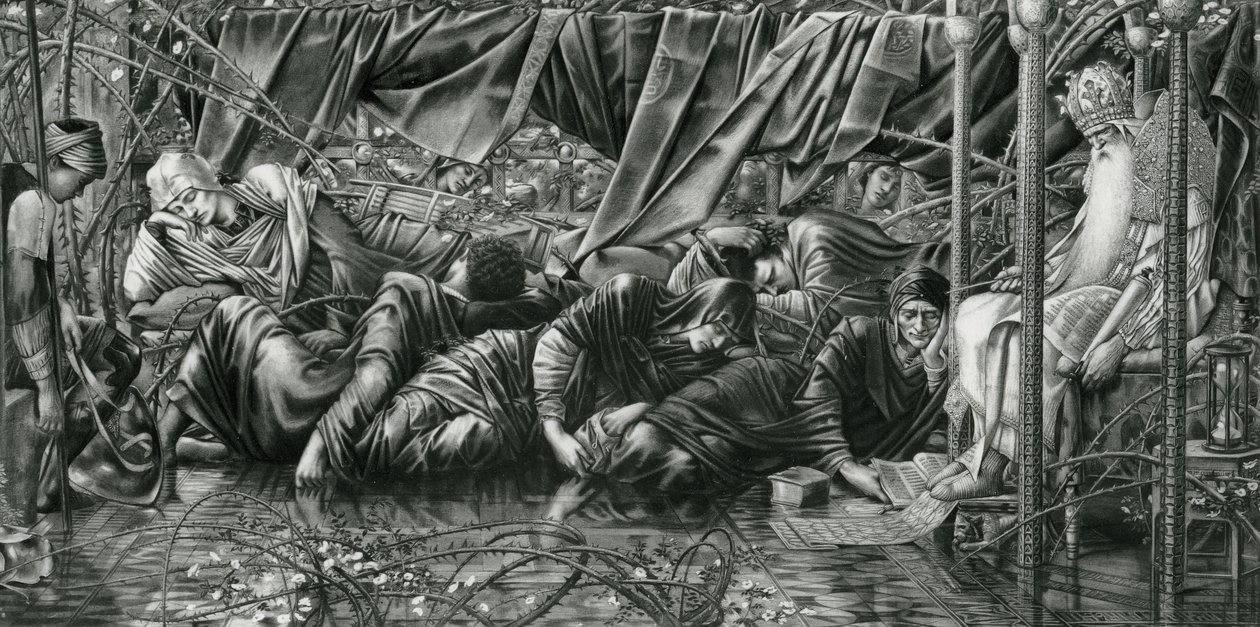 Der Ratssaal, aus der Briar Rose Serie von Edward Coley (after) Burne Jones