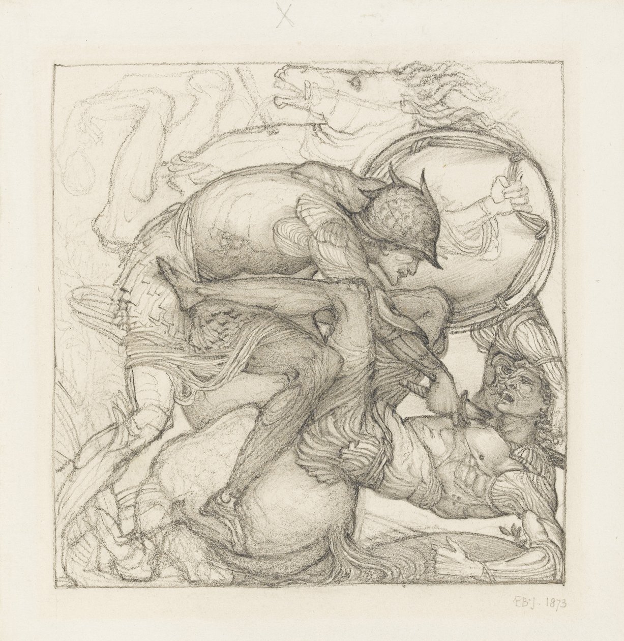 Aeneas tötet Mezentius von Edward Coley Burne-Jones
