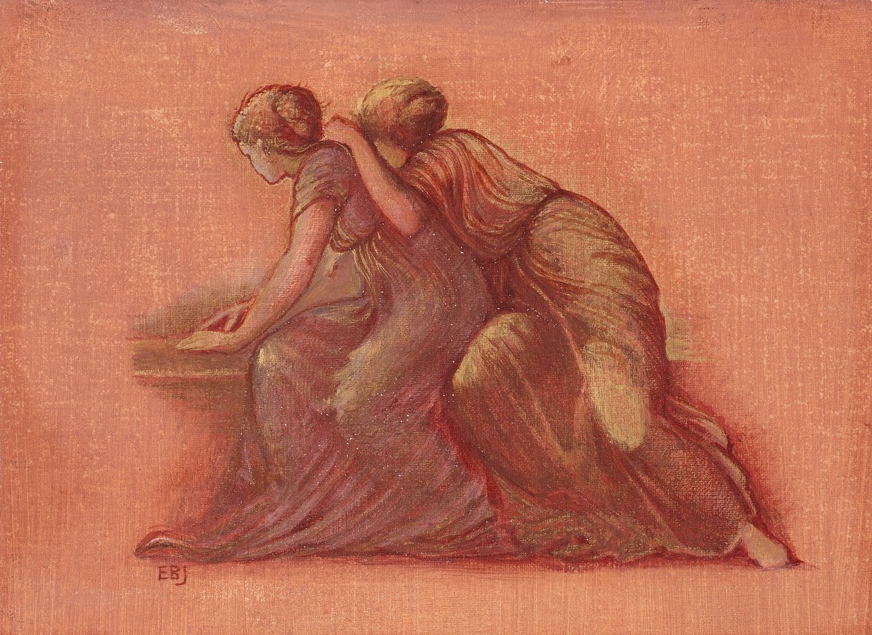 Figuren auf einem Balkon von Edward Coley Burne-Jones