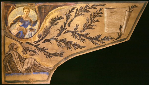 Dichter Muse - Klavierdeckel Papier von Edward Coley Burne Jones