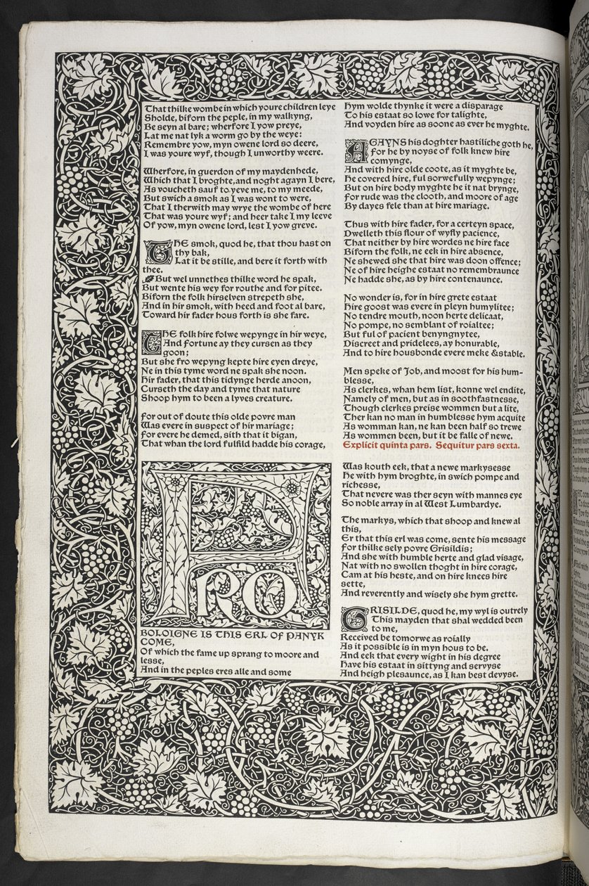 Die Werke von Geoffrey Chaucer, neu gedruckt mit Bildern von Sir Edward Burne-Jones von Edward Coley Burne Jones