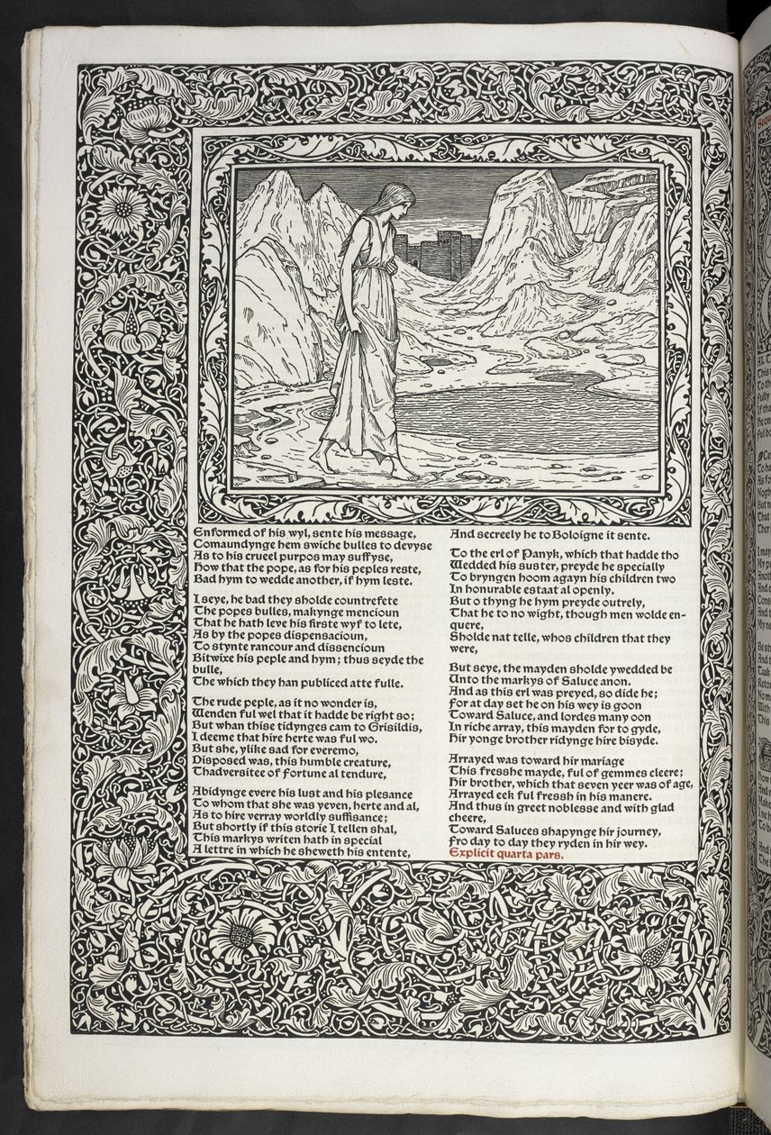 Die Werke von Geoffrey Chaucer, neu gedruckt mit Bildern von Sir Edward Burne-Jones von Edward Coley Burne Jones