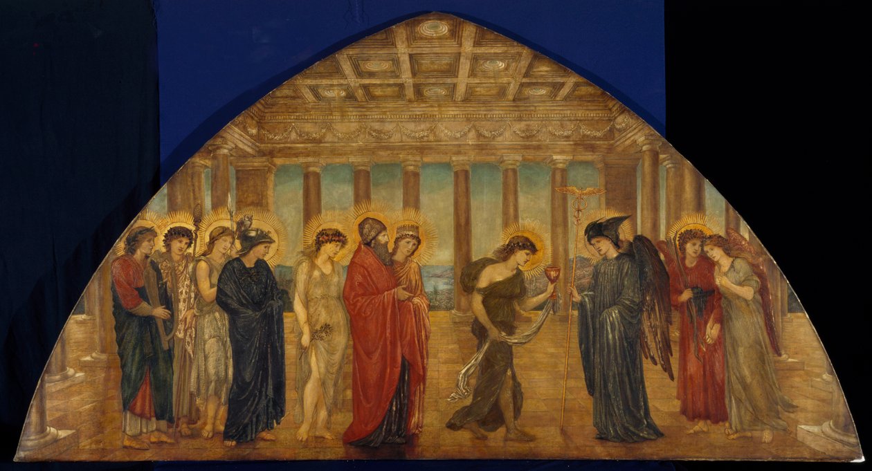 Cupid und Psyche - Palace Green Murals - Psyche betritt die Tore des Olymp von Edward Burne Jones