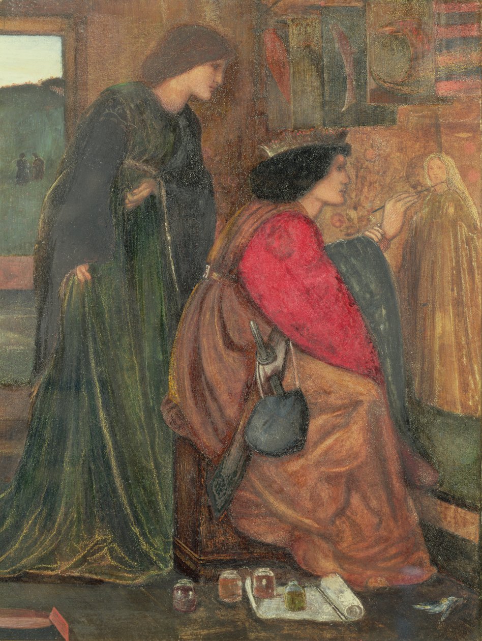 Entwurf für ein Paneel aus dem Hochzeitsreise-Schrank von König René, 1851 von Edward Burne Jones