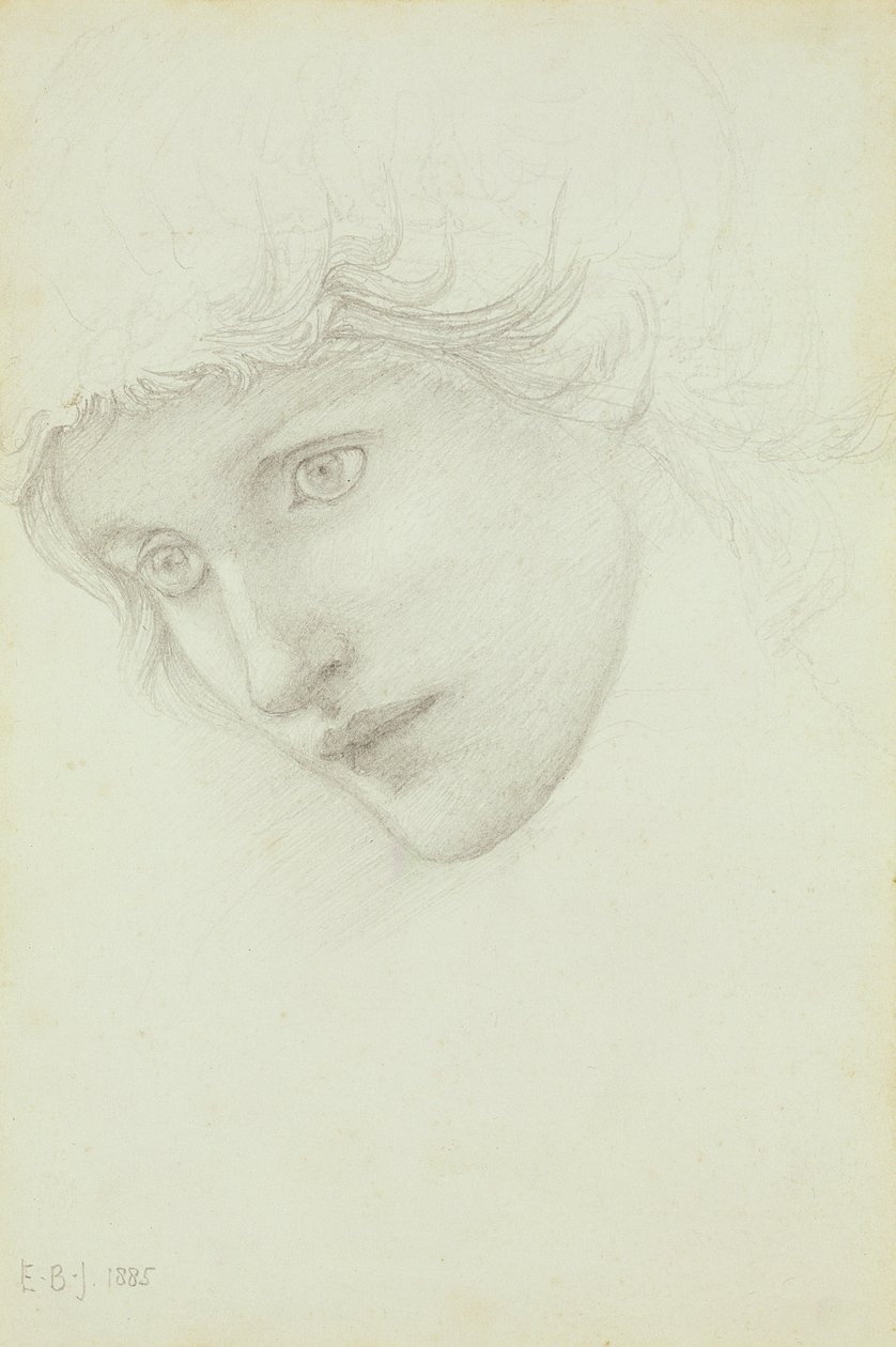 Studie für den Kopf einer Meerjungfrau, 1885 von Edward Burne Jones