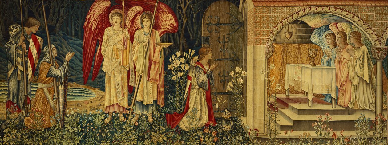 Die Errungenschaft des Heiligen Grals durch Sir Galahad, Sir Bors und Sir Percival von Edward Burne Jones