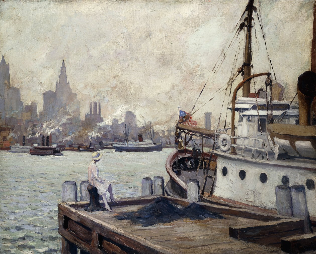 Morgen im Hafen von New York von Edward Cucuel