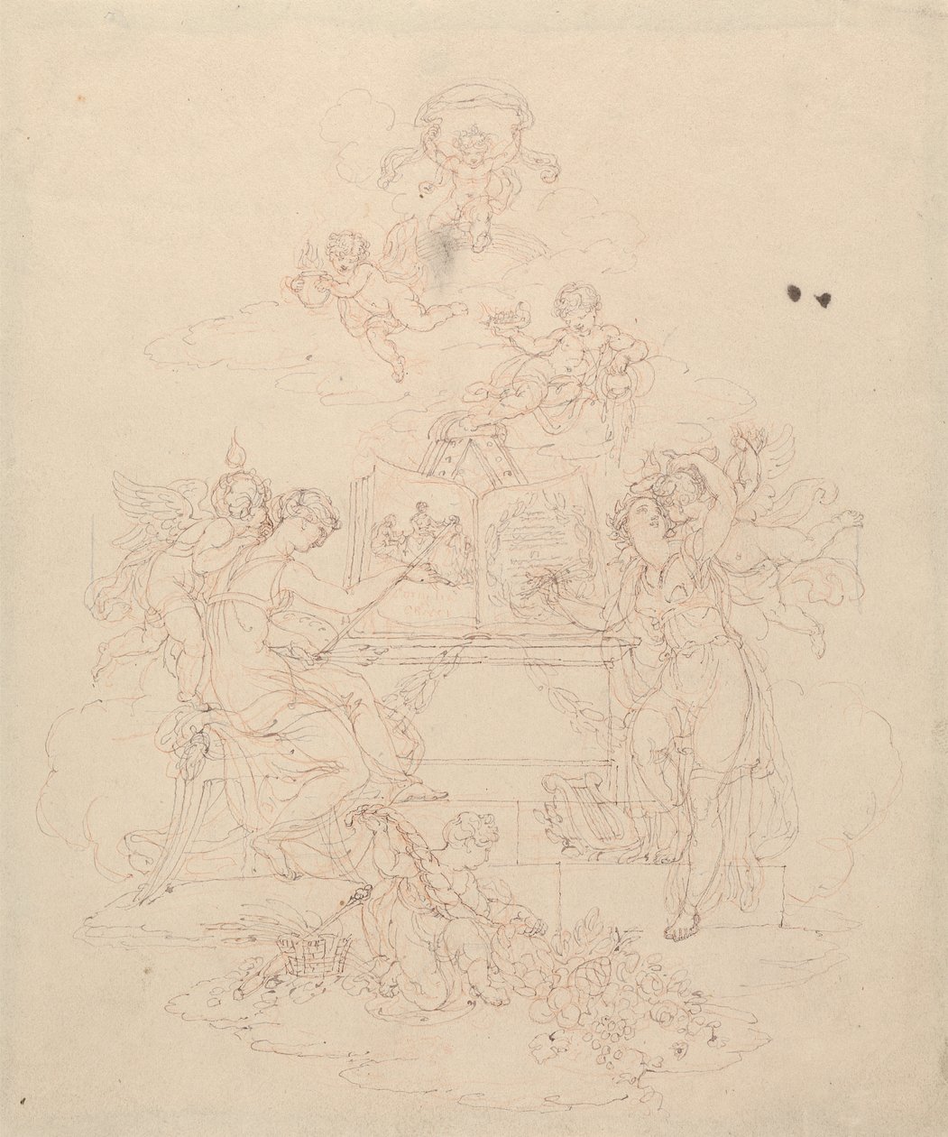 Allegorie der Malerei und Literatur von Edward Francis Burney