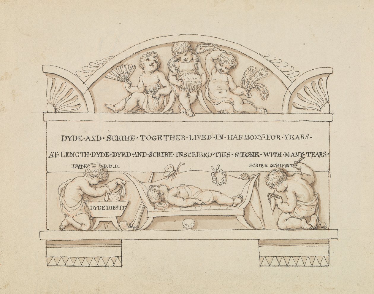 Entwurf für ein Denkmal für Dyde und Scribe von Edward Francis Burney