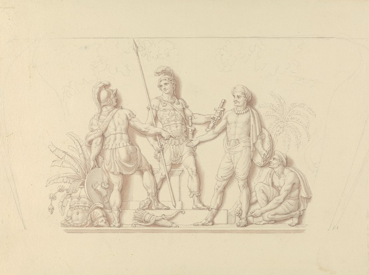 Waffenübergabe an die Indianer von Edward Francis Burney