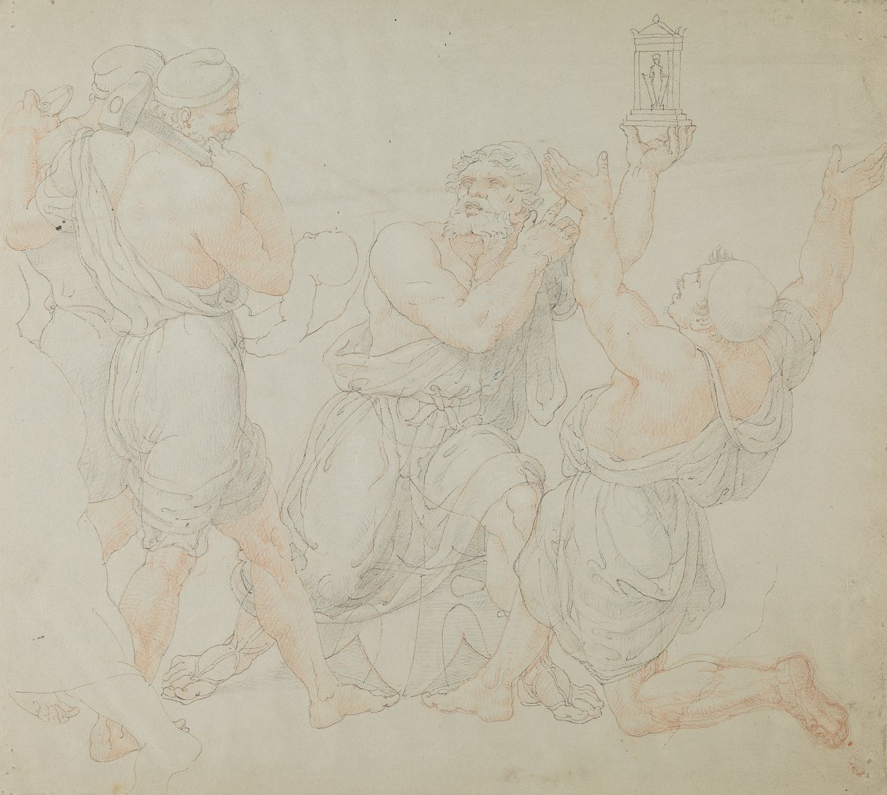 Studie für die Figuren von Demitrius und zwei Arbeitern von Edward Francis Burney