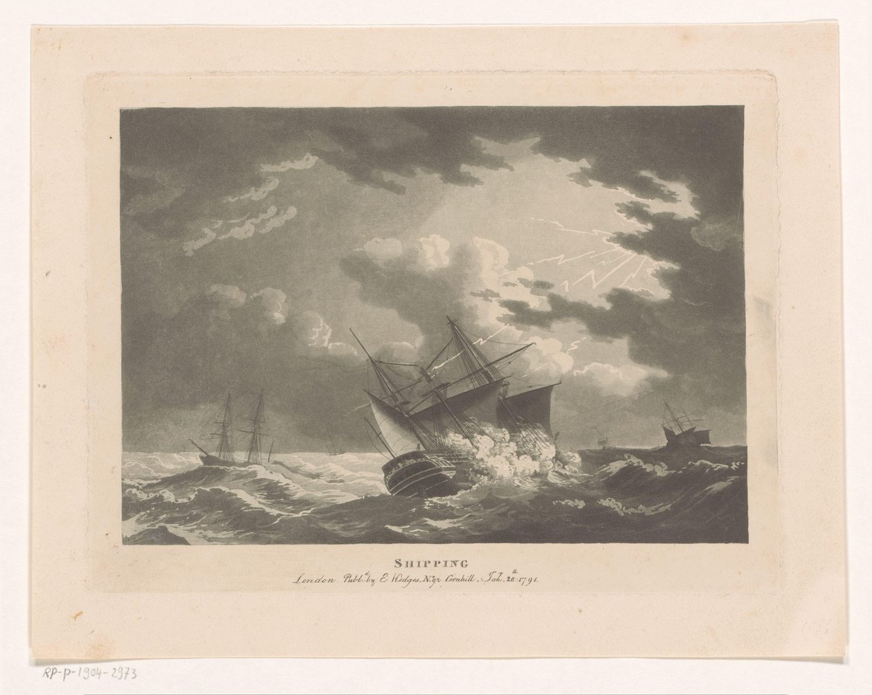 Schiffe in einem Sturm auf See von Edward Hedges