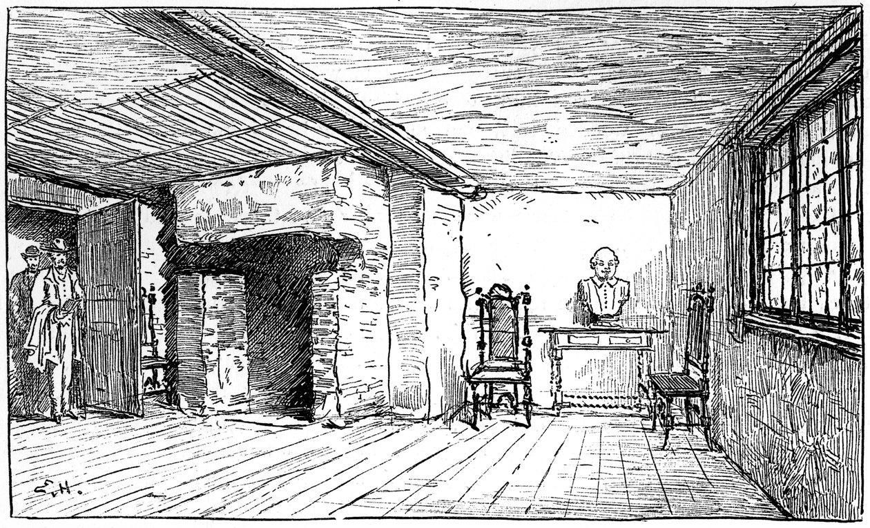 Das Zimmer, in dem Shakespeare geboren wurde, Stratford-upon-Avon, Warwickshire, 1885 von Edward Hull