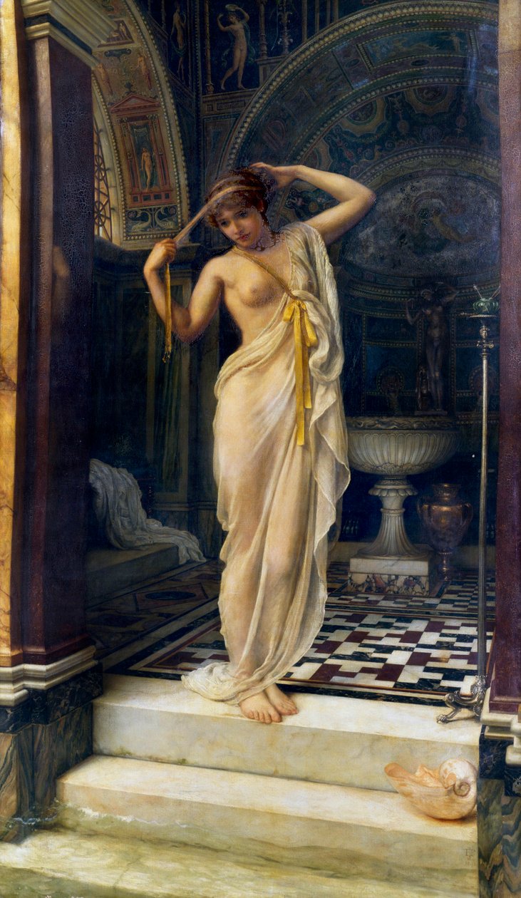 Diadumene, junge Frau im antiken Bad von Edward John Poynter