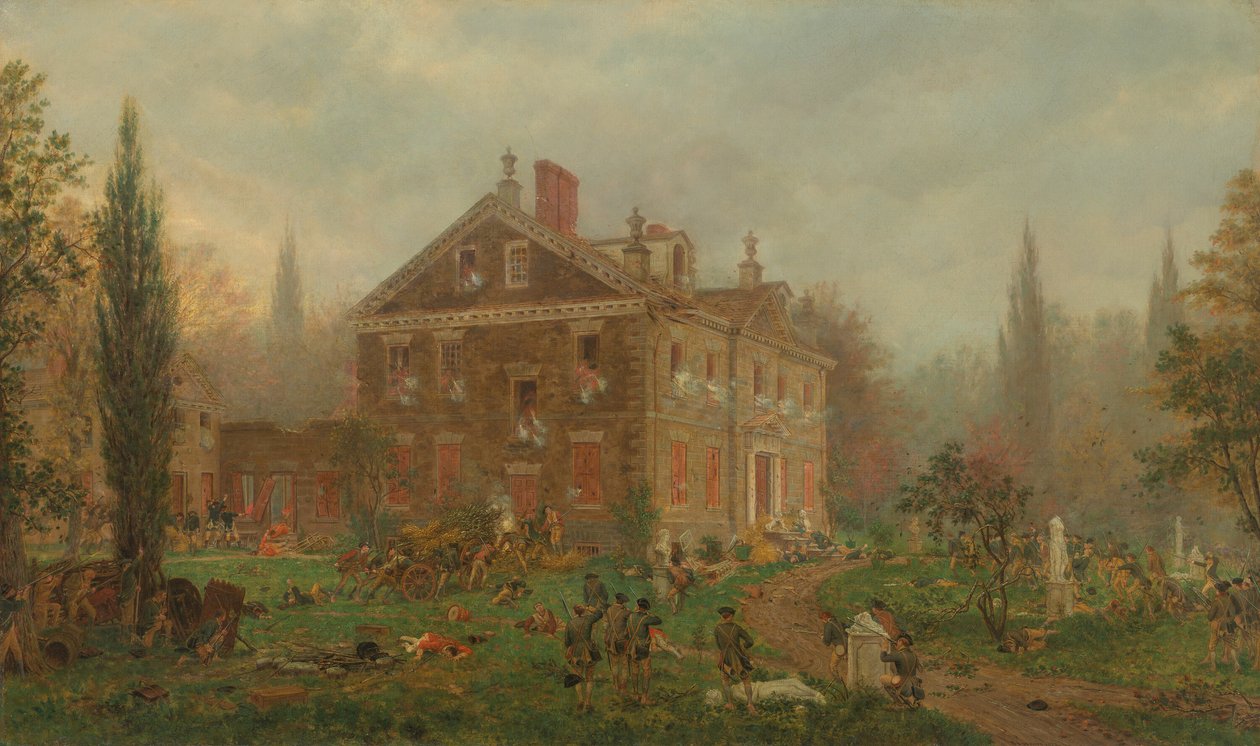 Der Angriff auf Chews Haus während der Schlacht von Germantown von Edward Lamson Henry