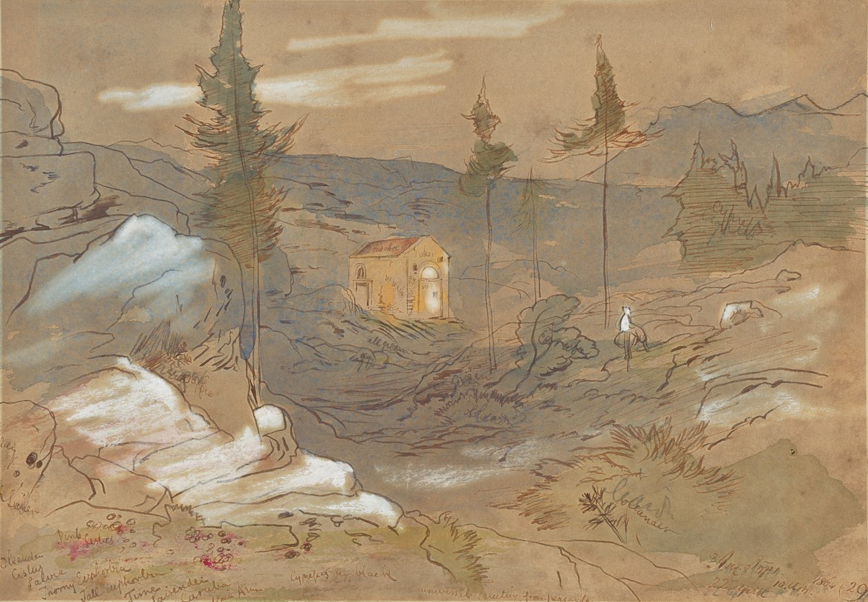 Ein Schrein in der Nähe von Khania, Kreta, Griechenland von Edward Lear