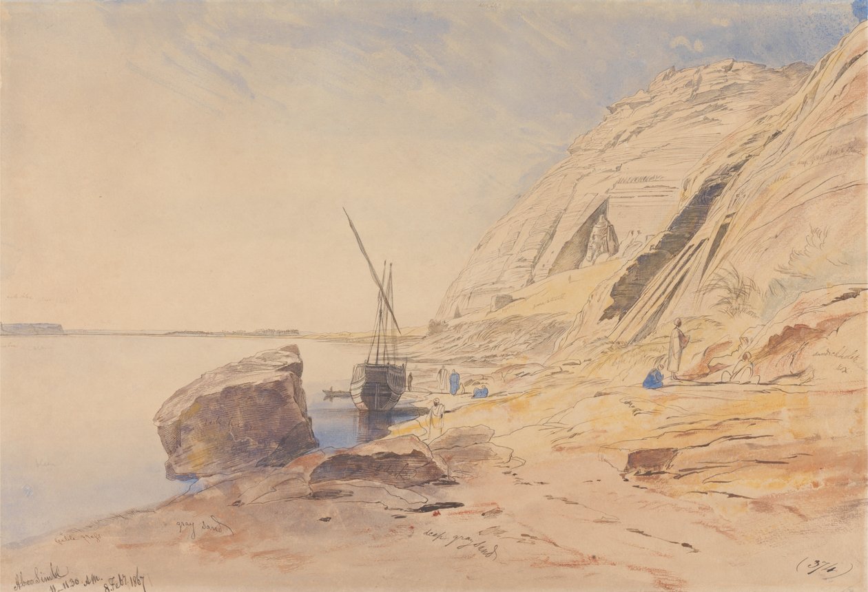 Abu Simbel, 11:00-11:30 Uhr, 8. Februar 1867 (374) von Edward Lear