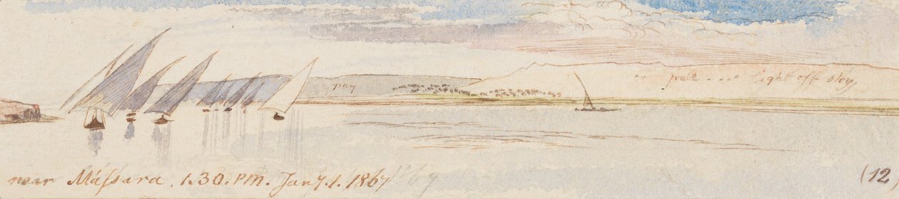 In der Nähe von Massara; 13:30 Uhr, 1. Jan. 1867 von Edward Lear